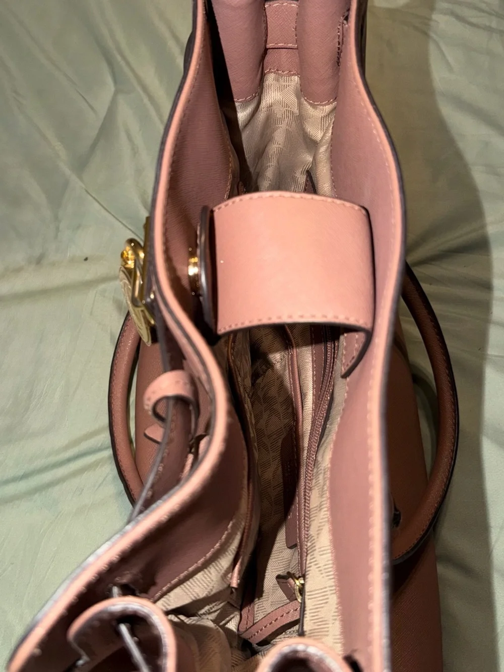 Michael Kors Chestnut Brown Large Saffiano Leather Tote with Gold Hardware